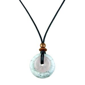 White Howlite and Rose Quartz Necklace | Handmade